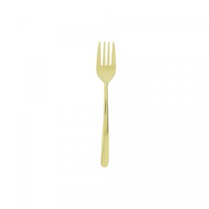 Conjunto 7 Peças Espátula para Bolo e 6 Garfos para Sobremesa Viena Dourado Aço Inox - Wolff