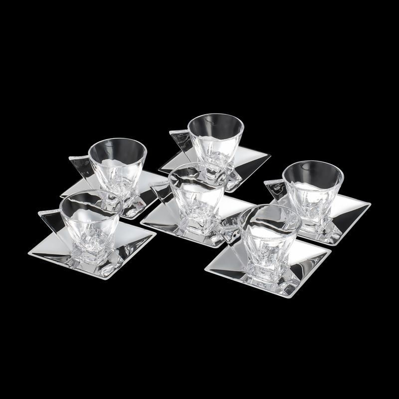 Conjunto-6-Xicaras-de-Cha-de-Vidro-com-Pires-de-Prata-Veneza-150ml-Wolff