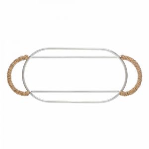 Porta Geléia de Aço Inox com Alça em Sisal Nature 23,5cm x 10cm x 8cm - Wolff