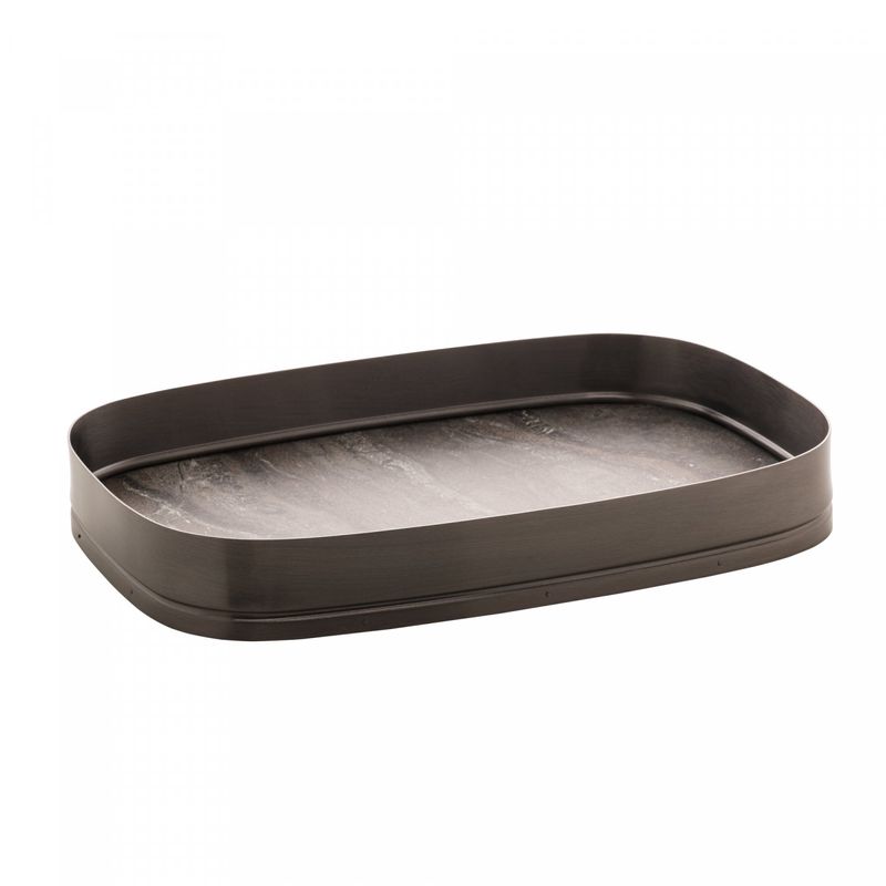 Bandeja-Retangular-Escovada-com-Fundo-de-Madeira-Cosmos-Matt-Black-38cm-x-24cm-Wolff