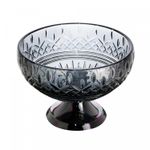 Centro-de-Mesa-de-Cristal-Cinza-com-Pe-de-Aco-Lys-Black-25cm-Wolff