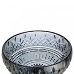 Centro-de-Mesa-de-Cristal-Cinza-com-Pe-de-Aco-Lys-Black-25cm-Wolff