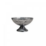 Centro-de-Mesa-de-Cristal-Cinza-com-Pe-de-Aco-Lys-Black-30cm-Wolff