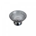 Centro-de-Mesa-de-Cristal-Cinza-com-Pe-de-Aco-Lys-Black-30cm-Wolff