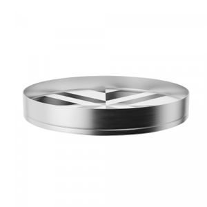 Bandeja Redonda Inox Escovado com Fundo de Madeira e Vidro Imagination 31cm - Wolff