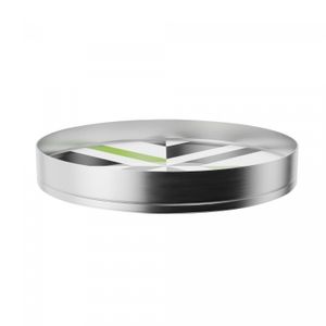 Bandeja Redonda Inox Escovado com Fundo de Madeira e Vidro Arganaz 31cm - Wolff