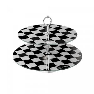 Prato Duplo de Vidro para Doces com Base de Inox Liddell 33cm/40cm - Wolff
