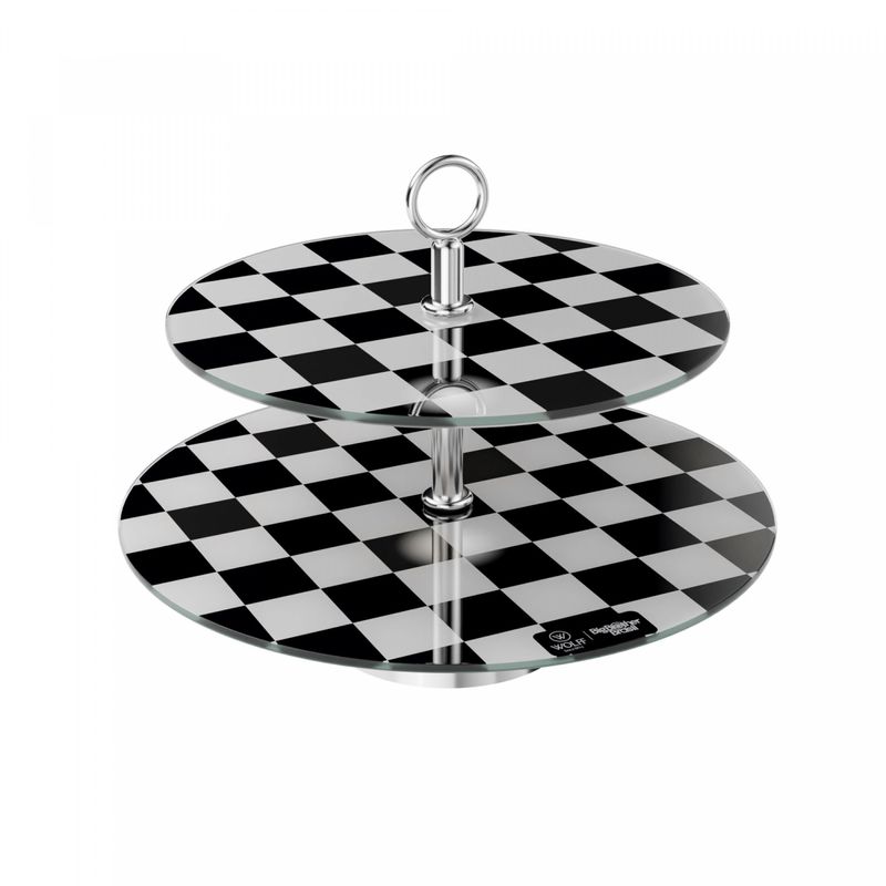 Prato-Duplo-de-Vidro-para-Doces-com-Base-de-Inox-Liddell-33cm-40cm-Wolff