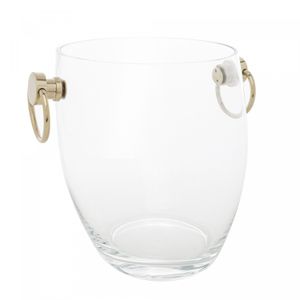 Balde de Vidro com Alça Asti Champanhe 24,5cm x 21cm x 21,5cm - Wolff