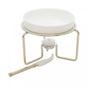 Rechaud para Queijo Brie de Aço Inox com Faca 14cm - Wolff