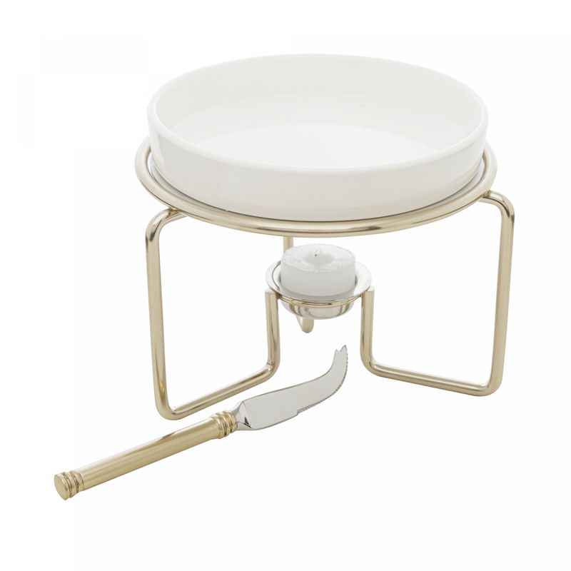Rechaud-para-Queijo-Brie-de-Aco-Inox-com-Faca-14cm-Wolff