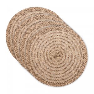 Jogo Americano 6 Peças de Poliéster Mesclado Flowered Marrom 38cm - Wolff