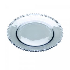 Conjunto 4 Pratos de Cristal Pearl Azul 28cm - Wolff