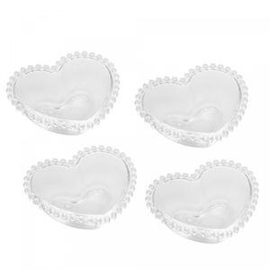 Conjunto 4 Bowls Coração de Cristal Pearl 18cm x 15cm x 6cm - Wolff