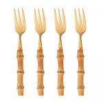 Conjunto-4-Colheres-para-Mesa-de-Aco-Inox-com-Cabo-de-Bambu-Tulum-Dourado-20,5cm-Wolff