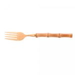 Conjunto-4-Garfos-para-Mesa-de-Aco-Inox-com-Cabo-de-Bambu-Tulum-Dourado-20cm-Wolff