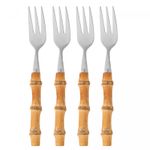 Conjunto-4-Garfos-de-Bolo-de-Aco-Inox-com-Cabo-de-Bambu-Tulum-16cm-Wolff