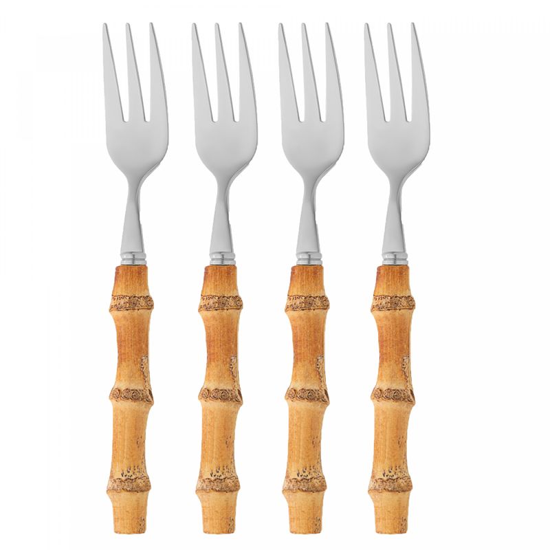 Conjunto-4-Garfos-de-Bolo-de-Aco-Inox-com-Cabo-de-Bambu-Tulum-16cm-Wolff