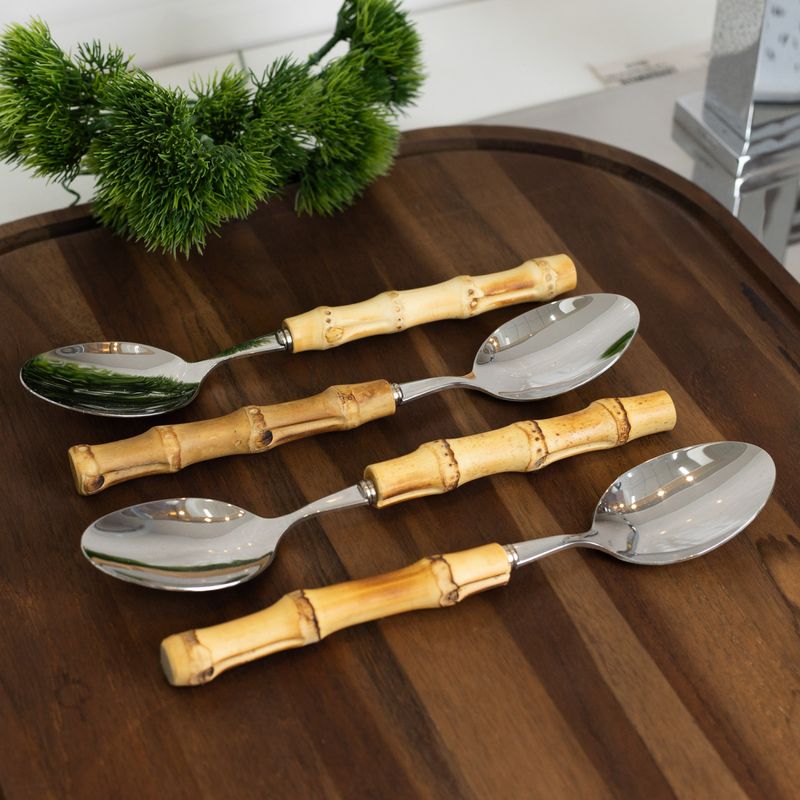Conjunto-4-Colheres-de-Sobremesa-de-Aco-Inox-com-Cabo-de-Bambu-Tulum-16cm-Wolff