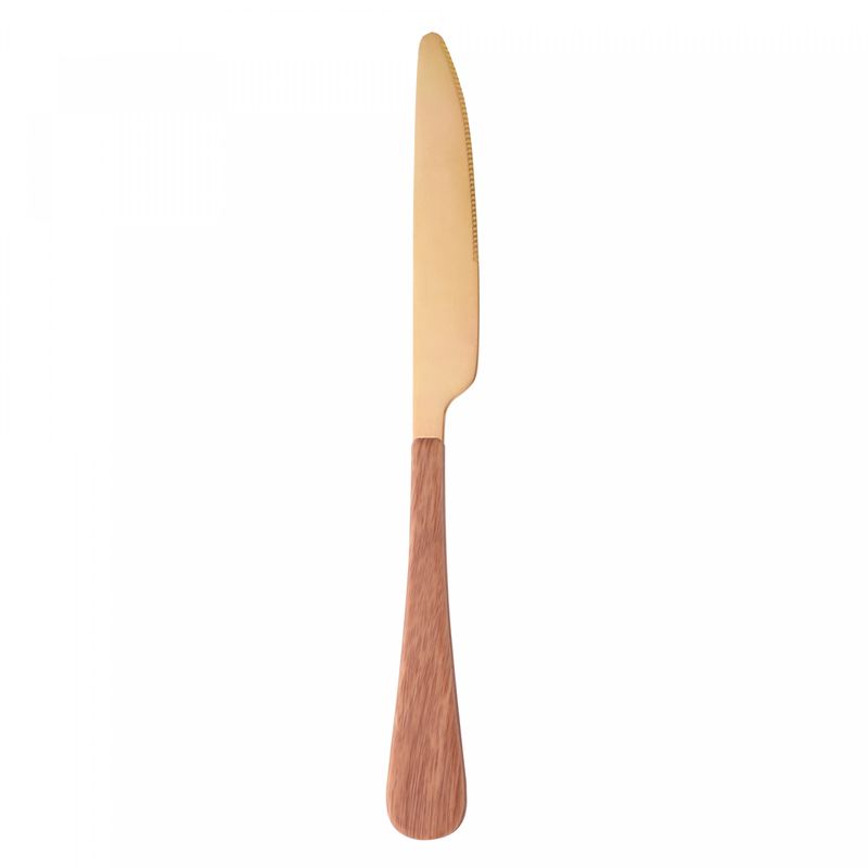 Conjunto-6-Facas-para-Mesa-de-Aco-Inox-com-Cabo-em-Plastico-Amadeirado-Milao-Dourado-Wolff