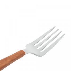 Conjunto 6 Garfos para Mesa de Aço Inox com Cabo em Plástico Amadeirado Milão 21cm - Wolff