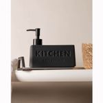 Porta-Detergente-Liquido-com-Suporte-para-Esponja-Soft-Touch-Cinza-380ml-Ceramica-Wolff