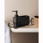 Porta-Detergente-Liquido-com-Suporte-para-Esponja-Soft-Touch-Cinza-380ml-Ceramica-Wolff