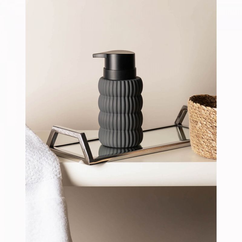Porta-Sabonete-Liquido-Soft-Touch-Orbit-310ml-Cinza-Ceramica-Wolff