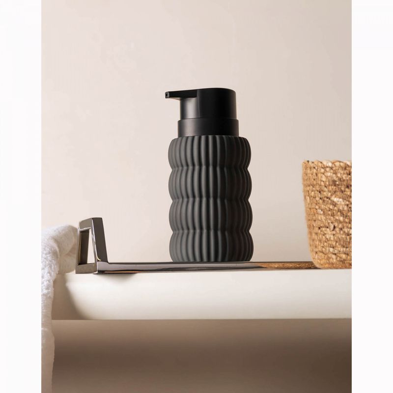 Porta-Sabonete-Liquido-Soft-Touch-Orbit-310ml-Cinza-Ceramica-Wolff