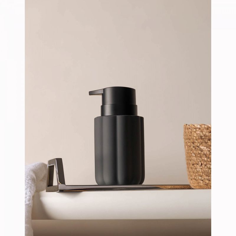Porta-Sabonete-Liquido-Soft-Touch-Pilares-300ml-Cinza-Ceramica-Wolff
