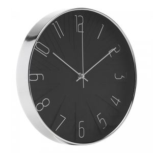 Relógio de Parede de Plástico Modern Preto 30,5cm x 4,5cm - Wolff