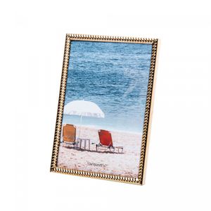Porta-Retrato de Aço Inox Spiral Dourado 13cm x 18cm - Wolff