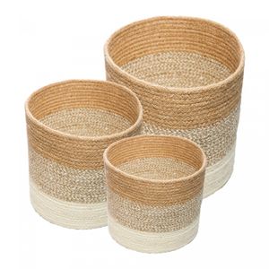 Conjunto 3 Cestos Organizadores de Fibra Natural Degradê - Wolff