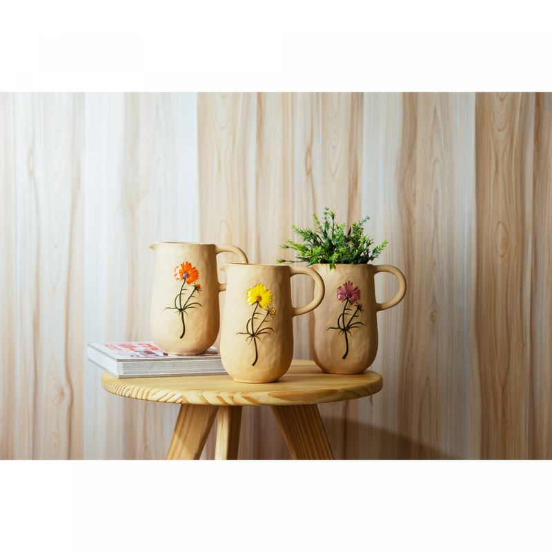 Jarro-Decorativo-de-Ceramica-Flor-Laranja-Trento-145cm-x-10cm-x-155cm-Wolff