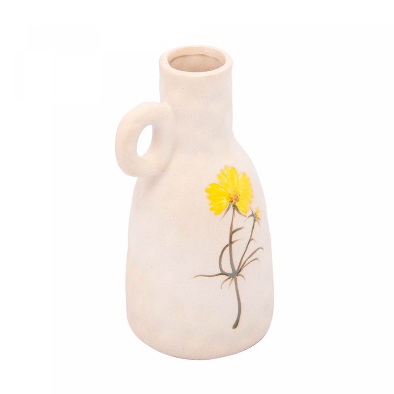 Jarro-Decorativo-de-Ceramica-Flor-Amarela-Trento-105cm-x-9cm-x-18cm-Wolff