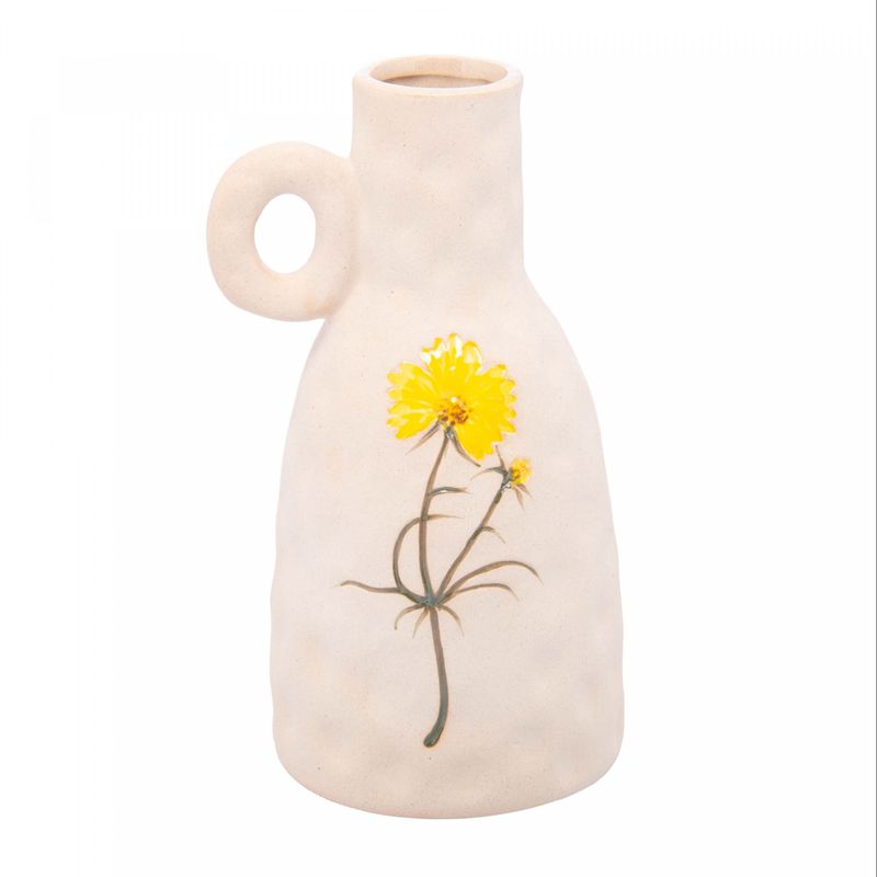 Jarro-Decorativo-de-Ceramica-Flor-Amarela-Trento-105cm-x-9cm-x-18cm-Wolff