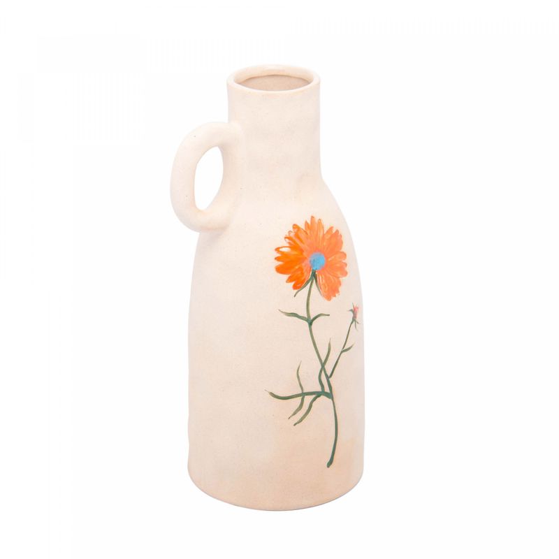 Jarro-Decorativo-de-Ceramica-Flor-Laranja-Trento-12cm-x-10cm-x-235cm-Wolff