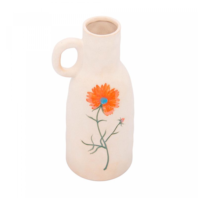 Jarro-Decorativo-de-Ceramica-Flor-Laranja-Trento-12cm-x-10cm-x-235cm-Wolff