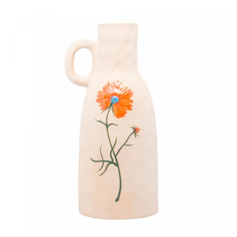 Jarro-Decorativo-de-Ceramica-Flor-Laranja-Trento-12cm-x-10cm-x-235cm-Wolff