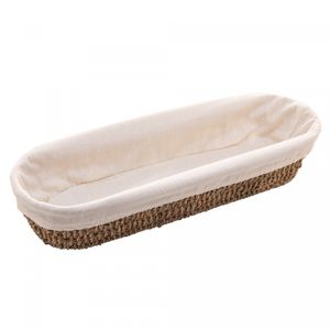 Cesta Oval de Sisal com Forro em Tecido 43,5cm x 15cm x 8cm - Wolff