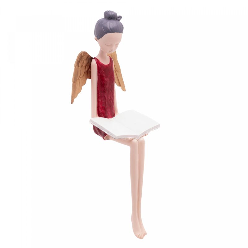 Figura-Decorativa-Boneca-Vermelha-com-Asas-Douradas-de-Resina-8cm-x-8cm-x-23cm-Wolff