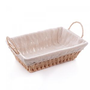 Cesta Retangular de Papel com Forro em Tecido com Alça 31cm x 19cm x 12cm - Wolff