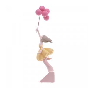 Figura Decorativa Boneca com Balões 7,5cm x 9,5cm x 33cm - Wolff