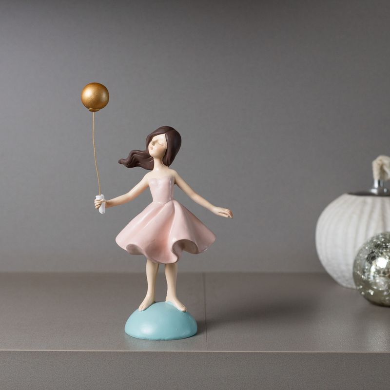 Figura-Decorativa-Boneca-com-Balao-de-Resina-Dourado-13cm-x-8cm-x-22cm-Wolff