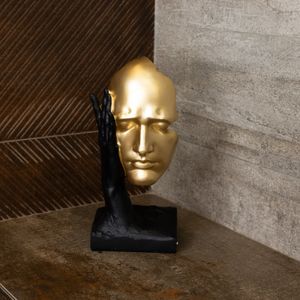 Figura Decorativa Face de Resina 13,5cm x 29,5cm - Wolff