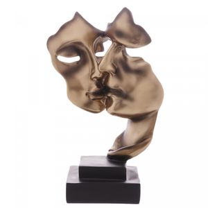 Figura Decorativa Face Namorados de Resina 18cm x 11cm x 27cm - Wolff