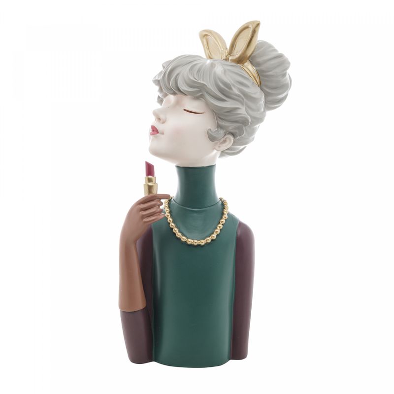 Figura-Decorativa-Boneca-com-Batom-de-Resina-13cm-x-12cm-x-31cm-Wolff