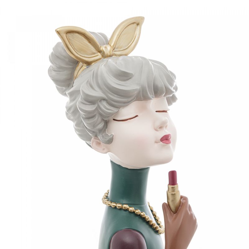 Figura-Decorativa-Boneca-com-Batom-de-Resina-13cm-x-12cm-x-31cm-Wolff