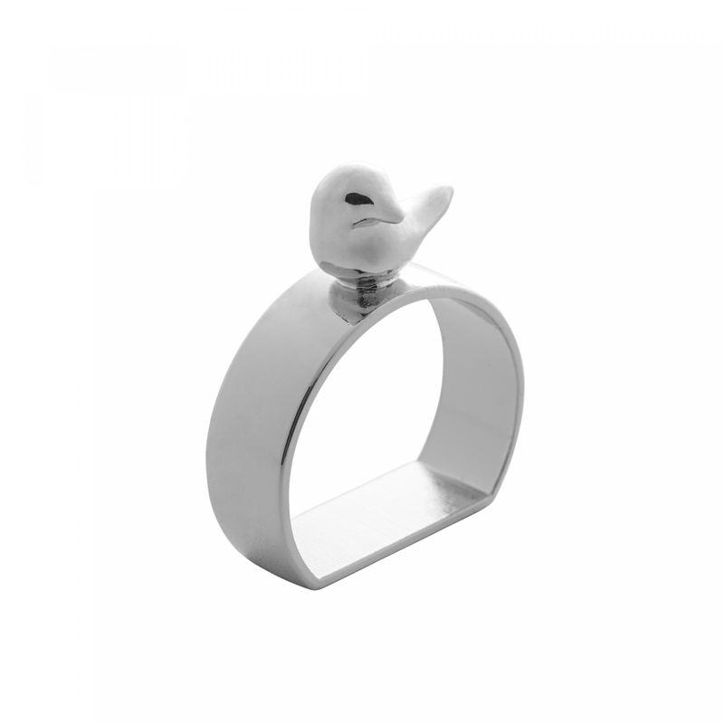 Conjunto-4-Aneis-para-Guardanapos-de-Zinco-Bird-Prata-6cm-x-2cm-x-4cm-Wolff