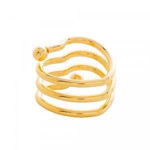 Conjunto 4 Anéis para Guardanapos de Metal Coração Dourado 4cm x 4cm x 4cm - Wolff
